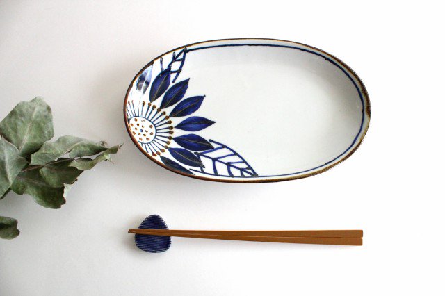 Oval Plate Blueme | Hasami Ware