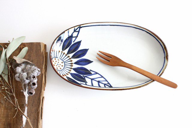 Oval Plate Blueme | Hasami Ware