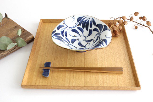 Deformed Bowl Blue Arabesque M | Serving Bowl Hasami Ware