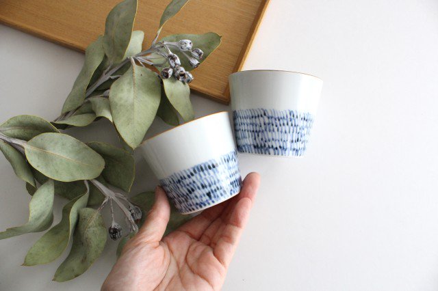 Soba Choko Blue Arabesque | Free Cup Arita Ware