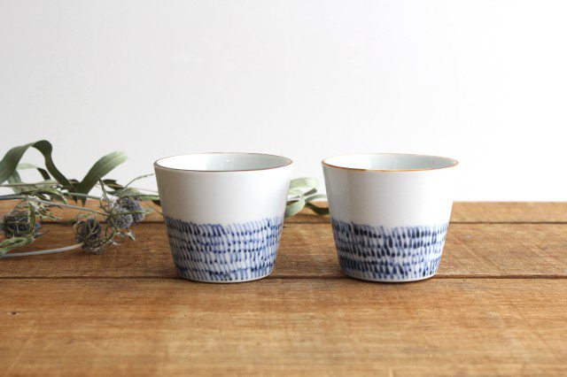 Soba Choko Blue Arabesque | Free Cup Arita Ware