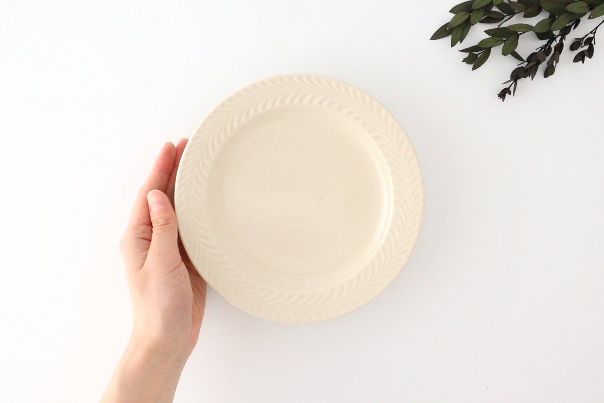 Round Plate Rosemary Ivory 17.5㎝/6.9in | Hasami Ware