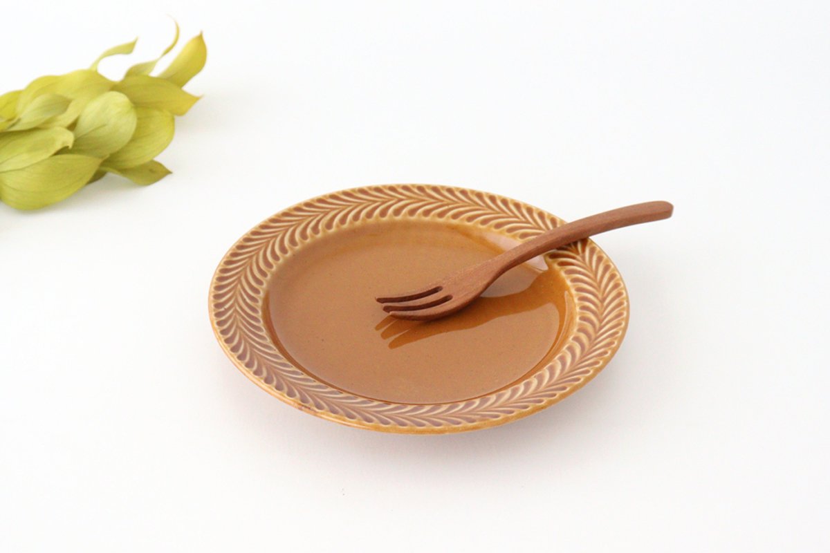 Round Plate Rosemary Amber 17.5㎝/6.9in | Hasami Ware
