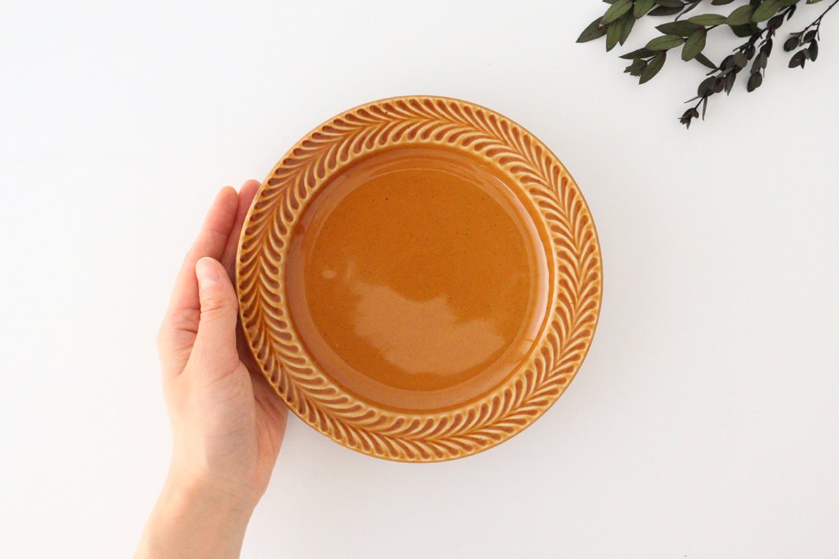 Round Plate Rosemary Amber 17.5㎝/6.9in | Hasami Ware