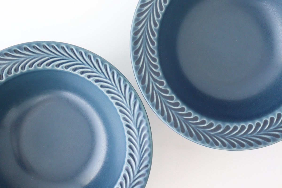 Round Bowl Rosemary Denim | Serving Bowl Hasami Ware