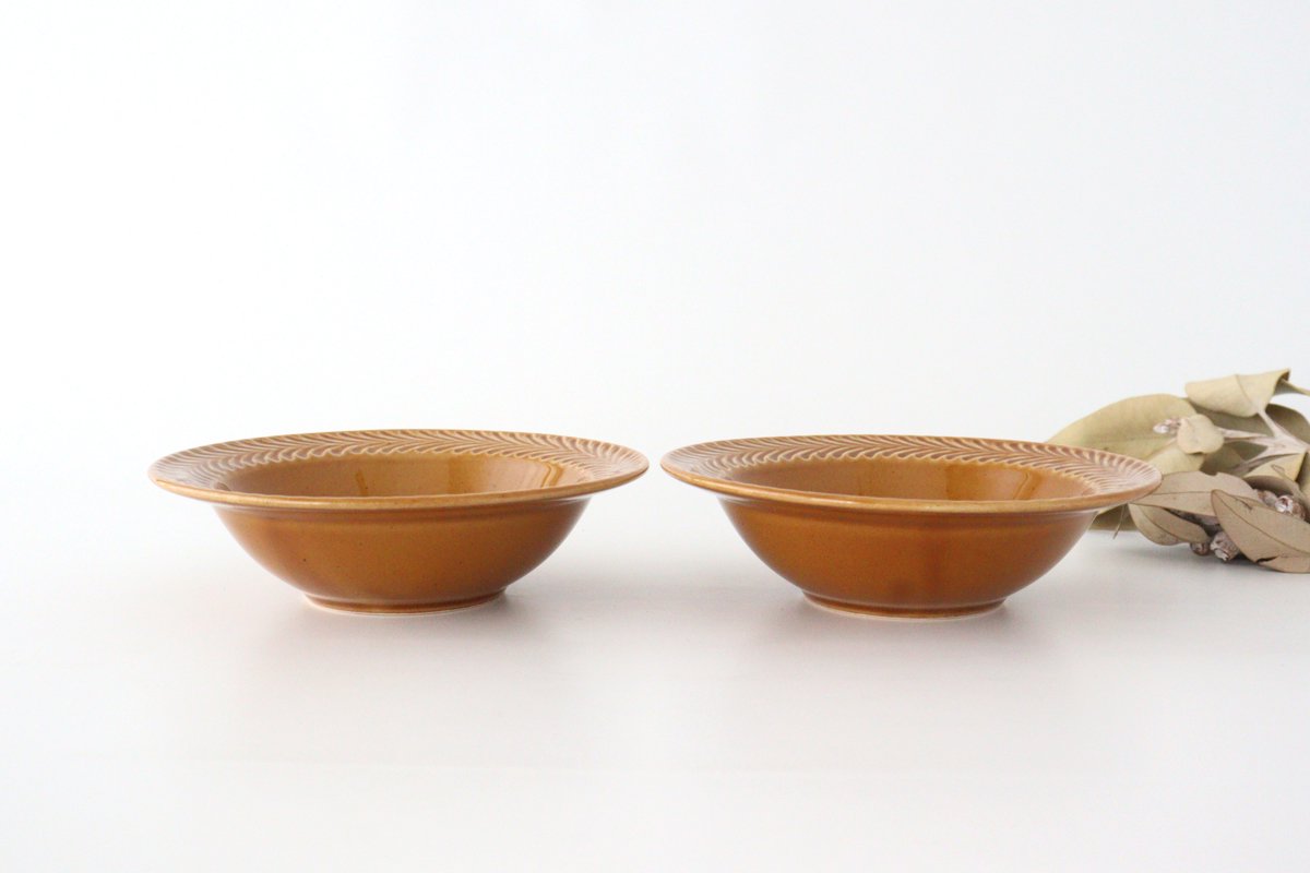 Round Bowl Rosemary Amber | Serving Bowl Hasami Ware