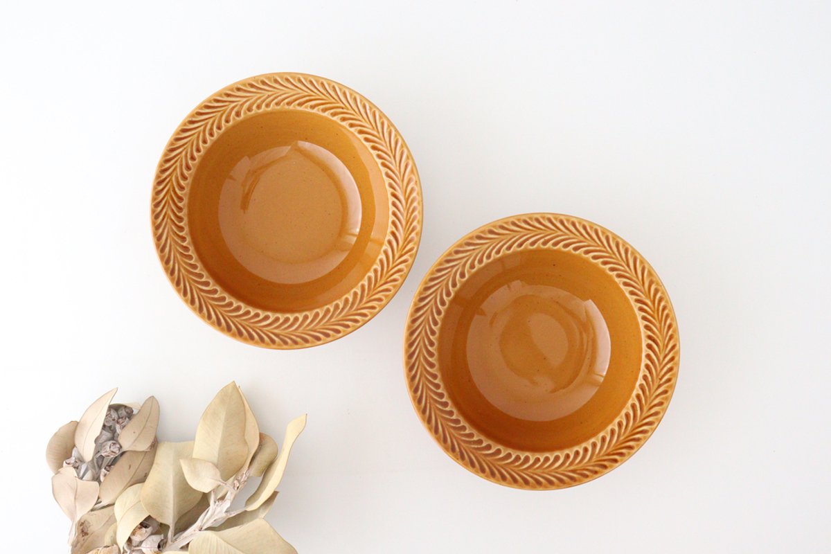 Round Bowl Rosemary Amber | Serving Bowl Hasami Ware