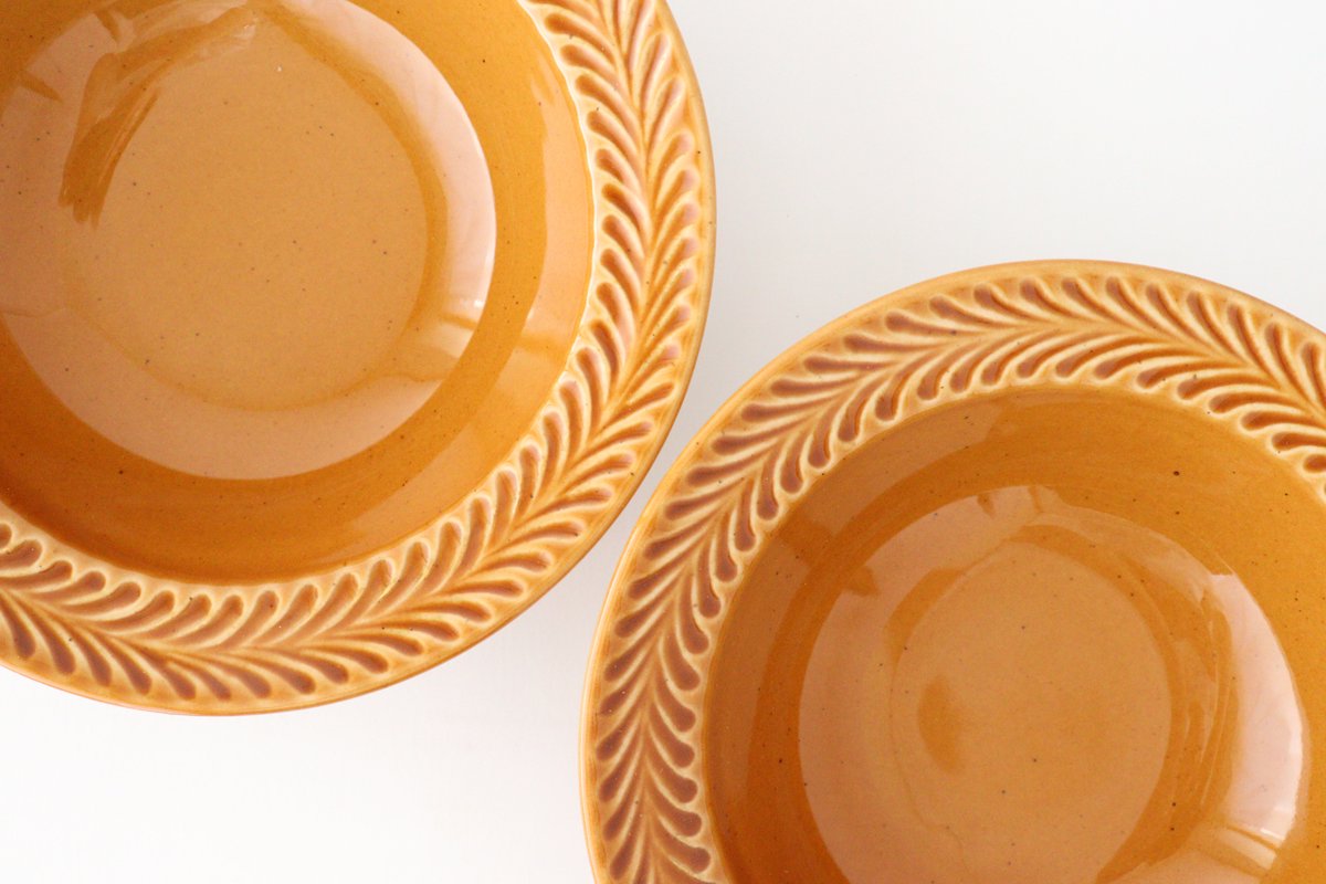 Round Bowl Rosemary Amber | Serving Bowl Hasami Ware
