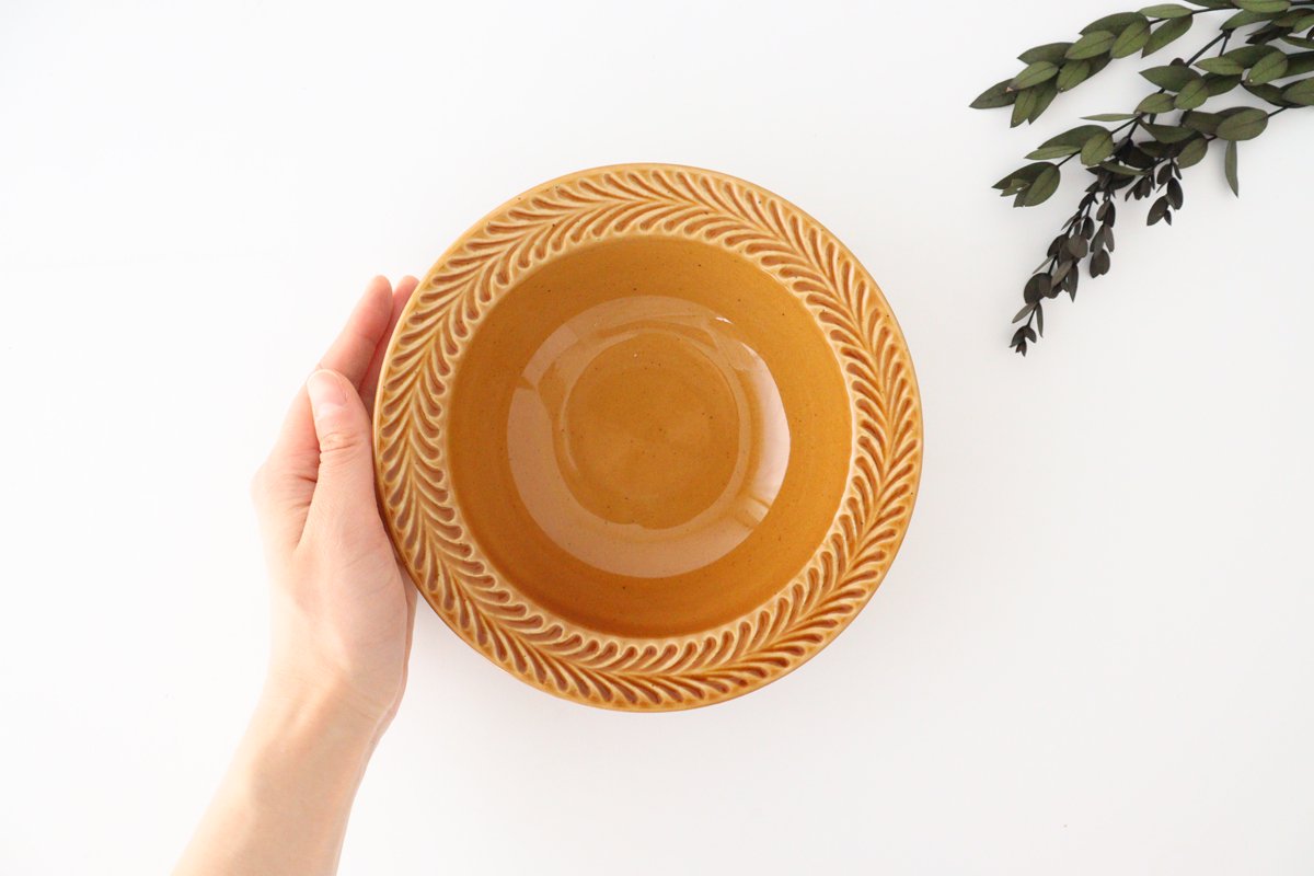Round Bowl Rosemary Amber | Serving Bowl Hasami Ware