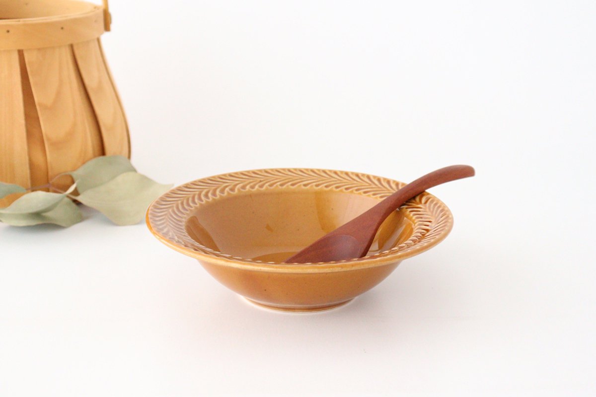 Round Bowl Rosemary Amber | Serving Bowl Hasami Ware