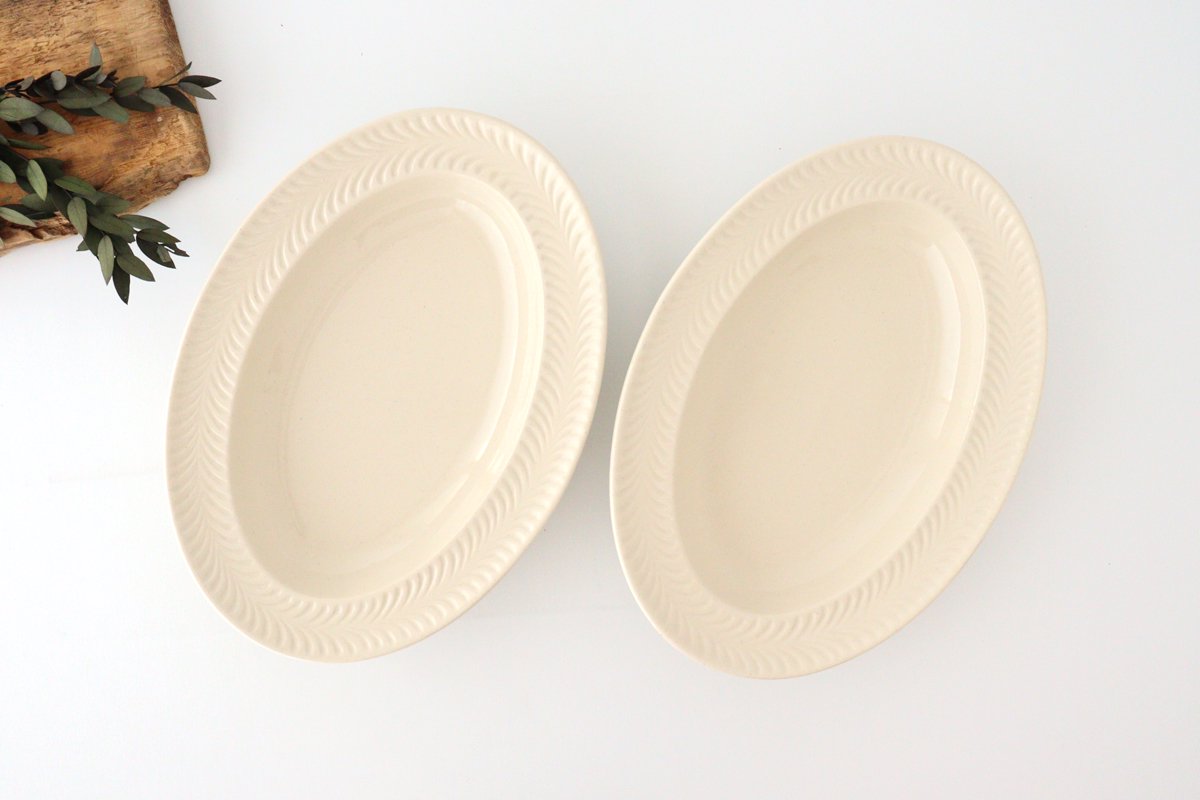 Oval Plate Rosemary Ivory | Hasami Ware