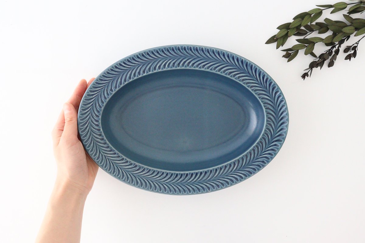 Oval Plate Rosemary Denim | Hasami Ware