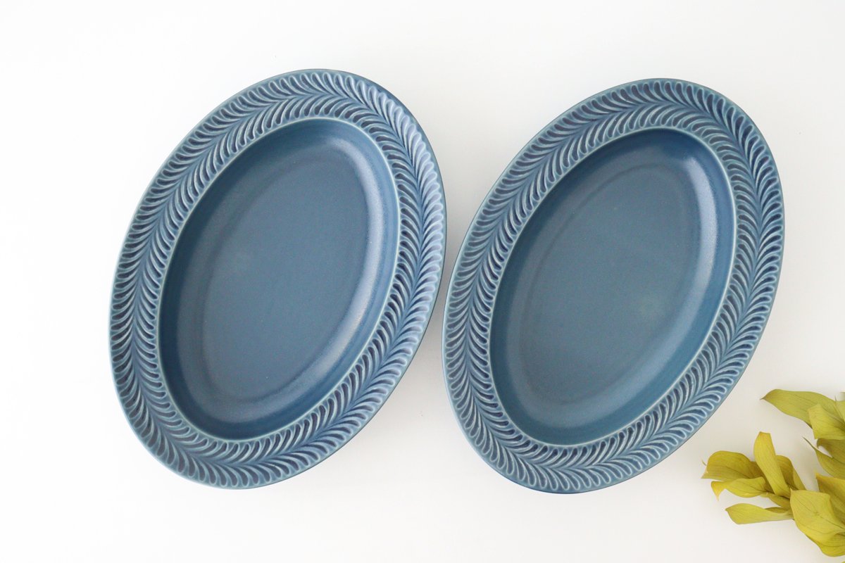 Oval Plate Rosemary Denim | Hasami Ware