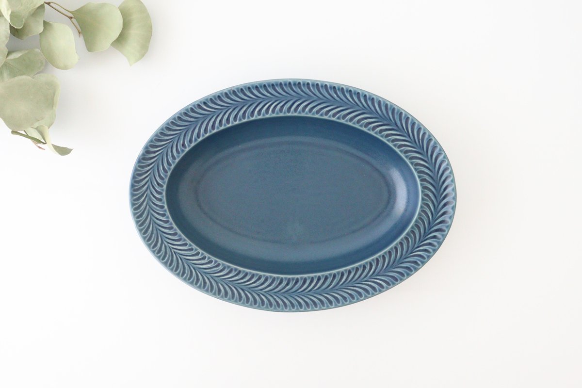 Oval Plate Rosemary Denim | Hasami Ware