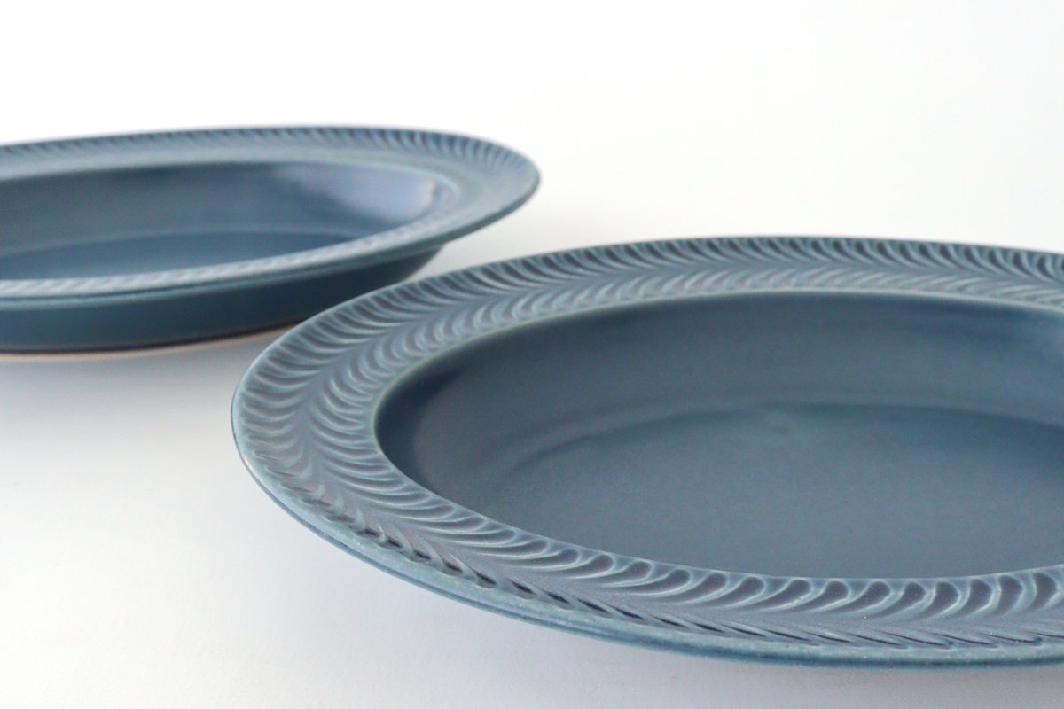 Oval Plate Rosemary Denim | Hasami Ware