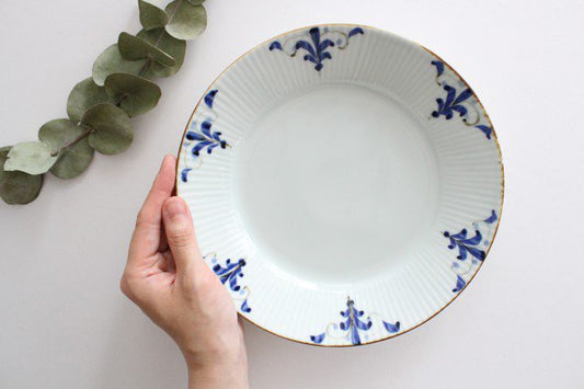 Koyo Kiln LEAVES Round Plate Shinogi 21cm/8.3in | Arita Ware-TOP