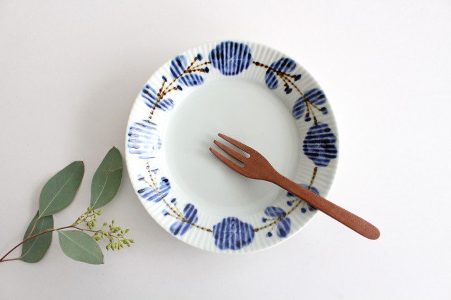 Koyo Kiln Round Plate Flower Wreath Shinogi 16.5cm/6.5in | Arita Ware-Detail2