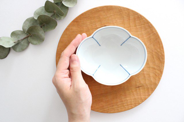 Koyo Kiln Oval Small Bowl Blue-lined | Kobachi Arita Ware