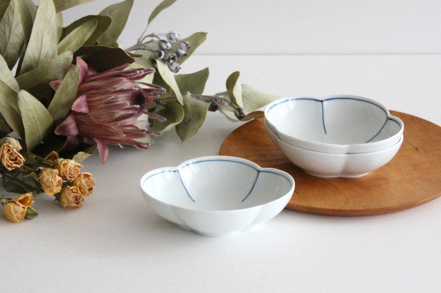 Koyo Kiln Oval Small Bowl Blue-lined | Kobachi Arita Ware