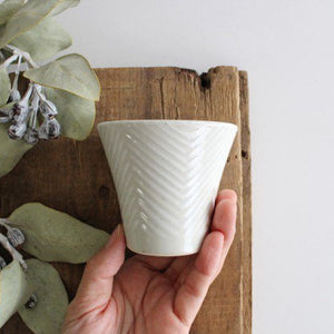 ORIME Japanese Cup Herringbone | Yunomi Hasami Ware-Detail2