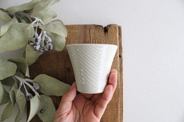 ORIME Japanese Cup Herringbone | Yunomi Hasami Ware-Detail2
