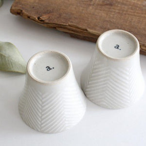 ORIME Japanese Cup Herringbone | Yunomi Hasami Ware-Detail4