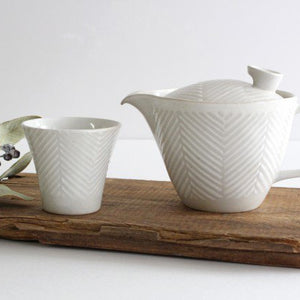 ORIME Japanese Cup Herringbone | Yunomi Hasami Ware-Detail8
