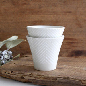ORIME Japanese Cup Herringbone | Yunomi Hasami Ware-Detail10