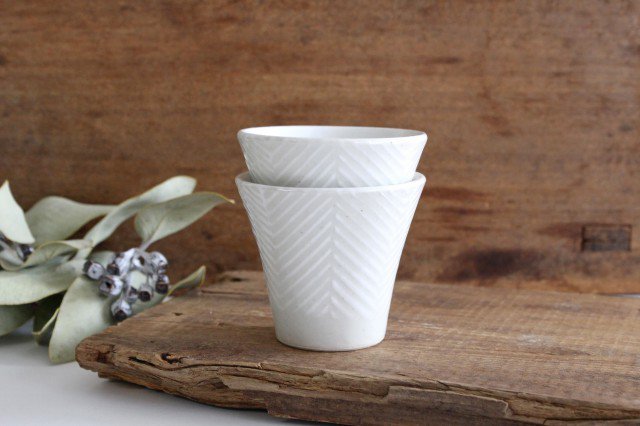 ORIME Japanese Cup Herringbone | Yunomi Hasami Ware-Detail10