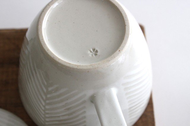 ORIME Japanese Teapot Herringbone White Large | Kyusu Hasami Ware-Detail6