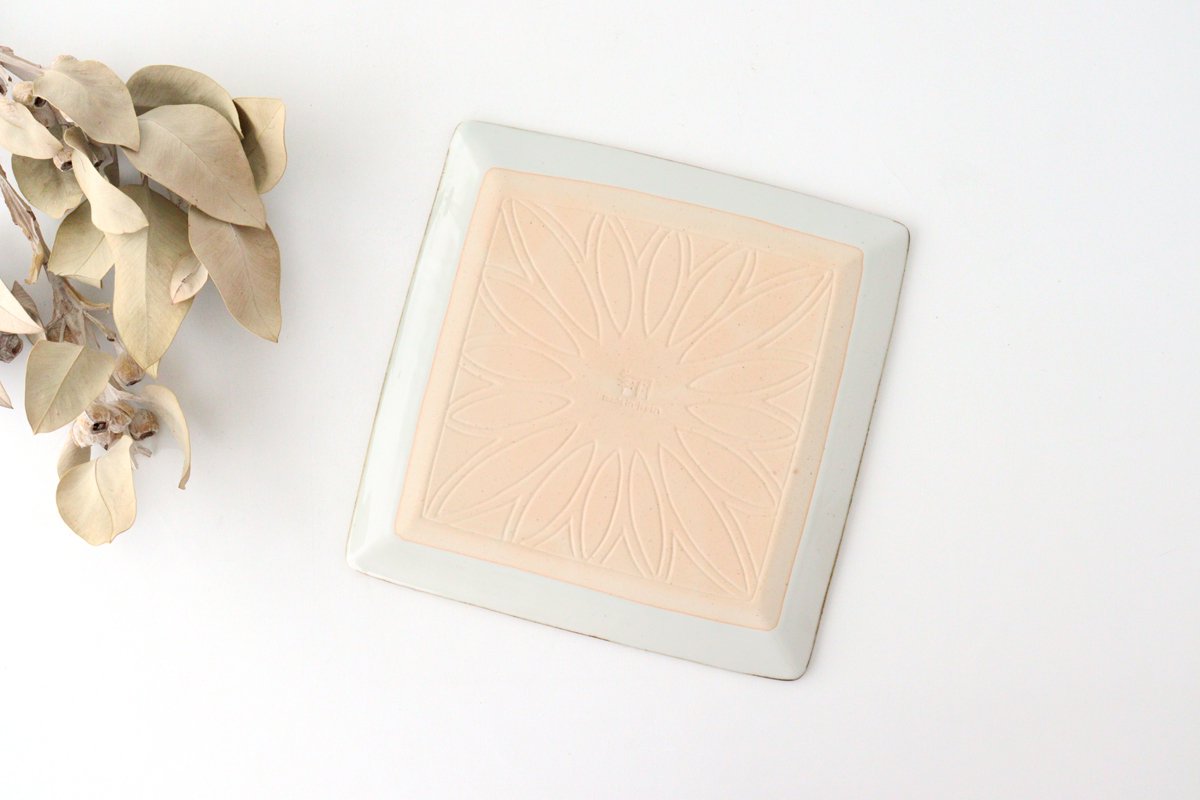 Square Plate Hand  Blue Flower 21cm/8.3in  | Sushi Plate Hasami Ware-Detail6