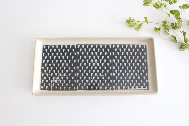 ORIME Rectangle Plate Pique Brown | Sushi Plate Hasami Ware-TOP