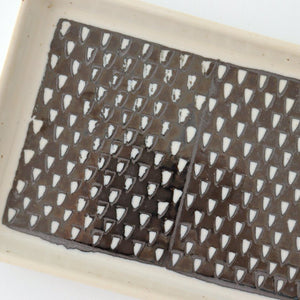 ORIME Rectangle Plate Pique Brown | Sushi Plate Hasami Ware-Detail11
