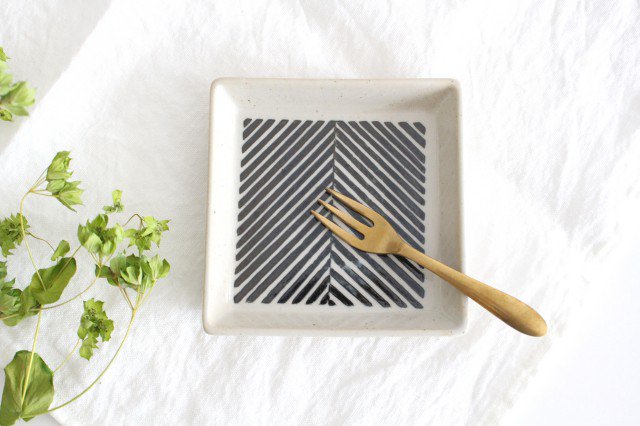 ORIME Square Plate Herringbone Brown | Hasami Ware
