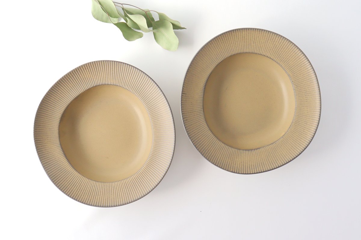 ORLO Pasta Plate Brown | Mino Ware
