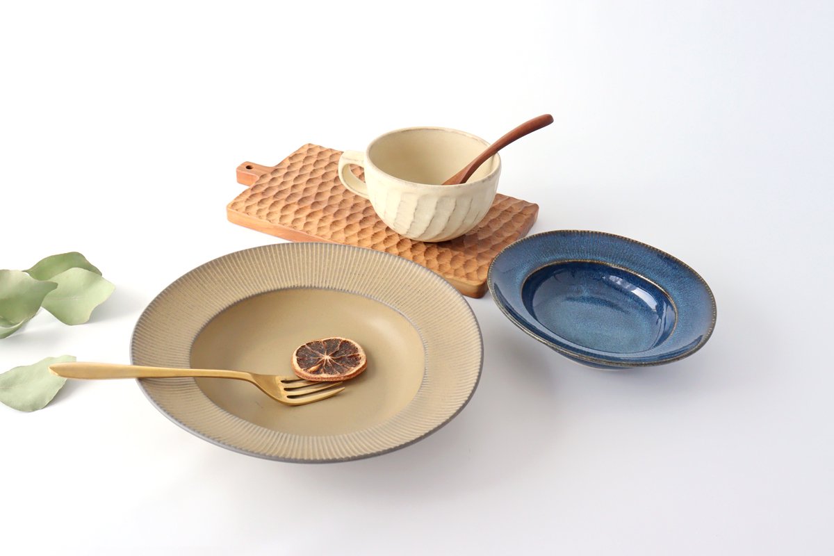 ORLO Pasta Plate Brown | Mino Ware