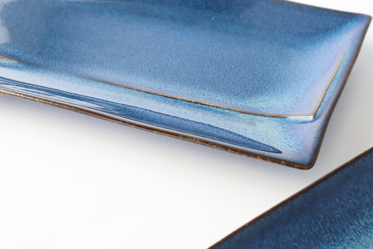 ORLO Long Square Plate Indigo Blue L | Sushi Plate Mino Ware