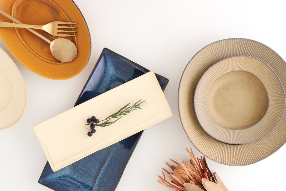 ORLO Long Square Plate Indigo Blue L | Sushi Plate Mino Ware