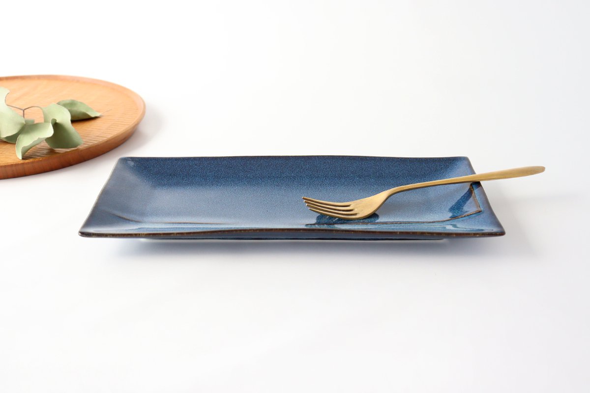ORLO Long Square Plate Indigo Blue L | Sushi Plate Mino Ware