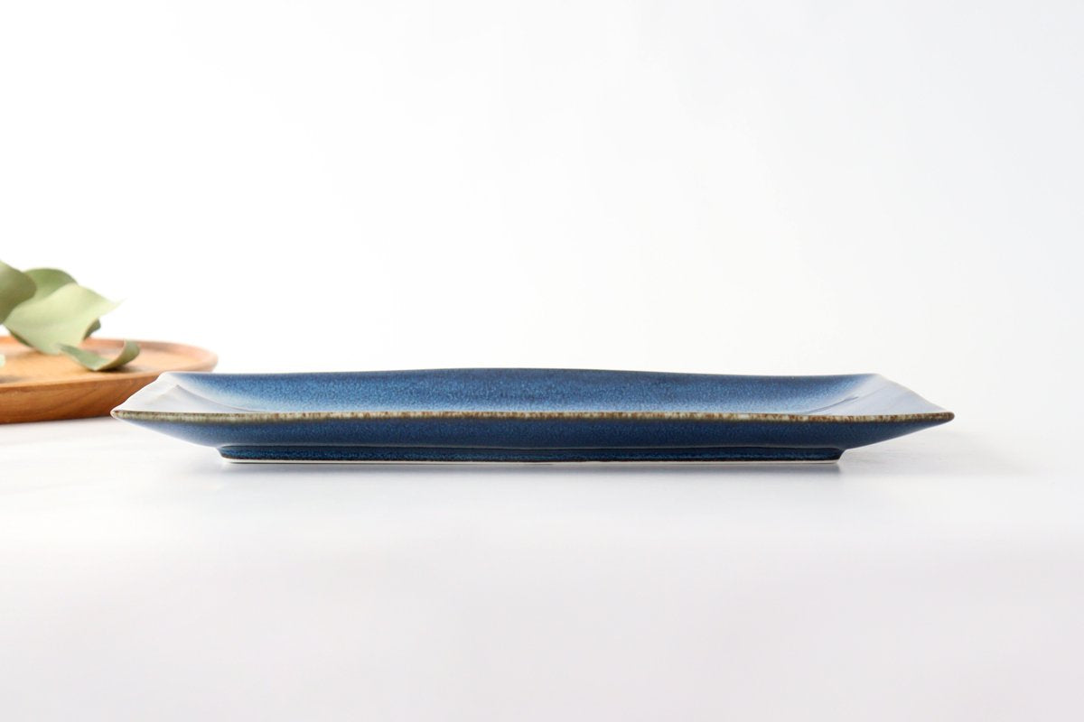 ORLO Long Square Plate Indigo Blue L | Sushi Plate Mino Ware