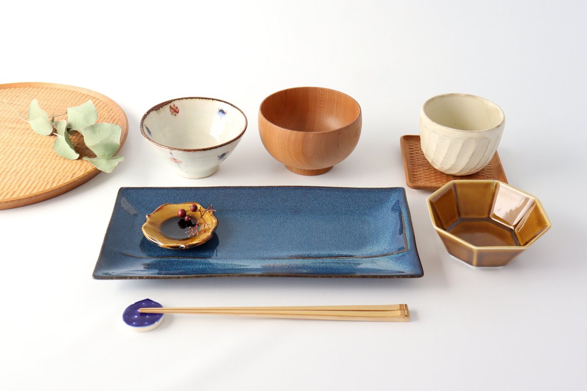 ORLO Long Square Plate Indigo Blue L | Sushi Plate Mino Ware