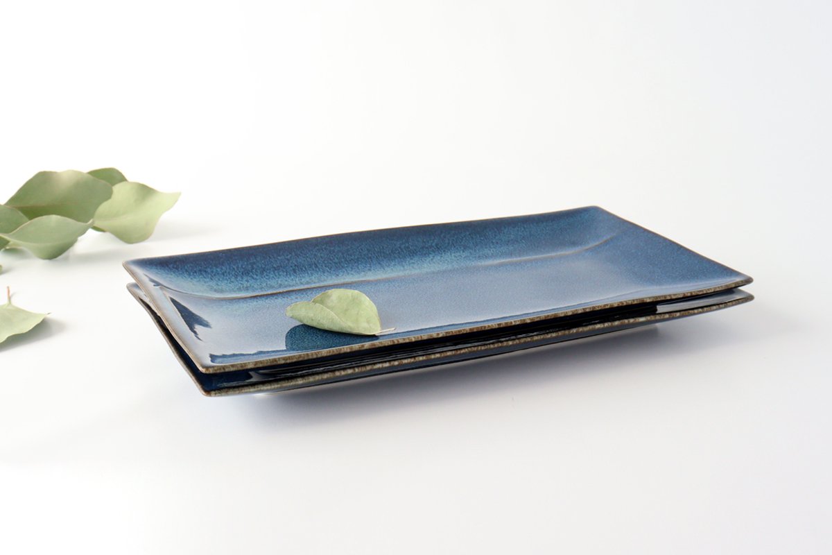 ORLO Long Square Plate Indigo Blue L | Sushi Plate Mino Ware