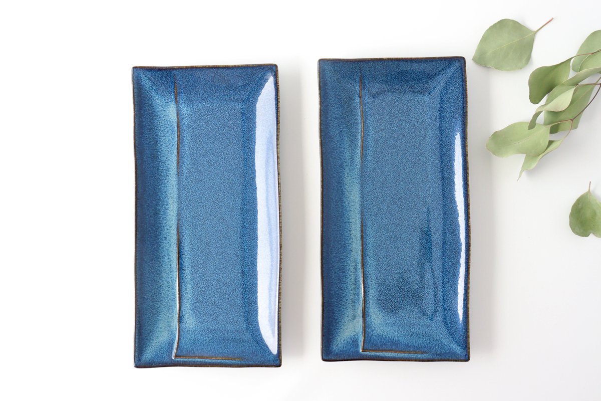 ORLO Long Square Plate Indigo Blue L | Sushi Plate Mino Ware