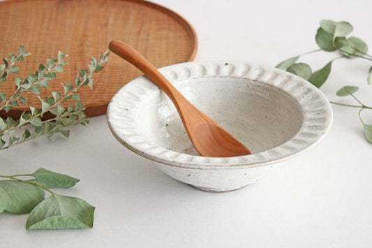 Round Deep Bowl White Shinogi | Serving Bowl Mino Ware-TOP