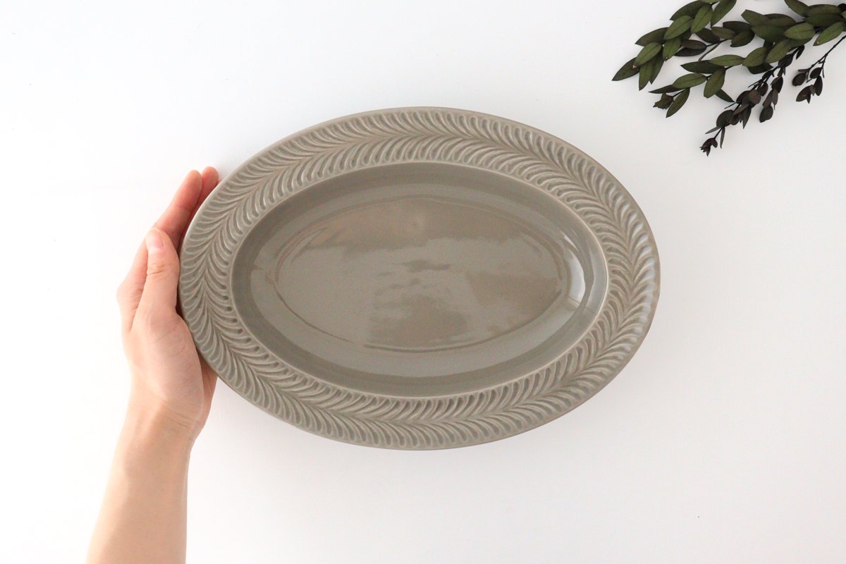 Oval Plate Rosemary Gray | Hasami Ware