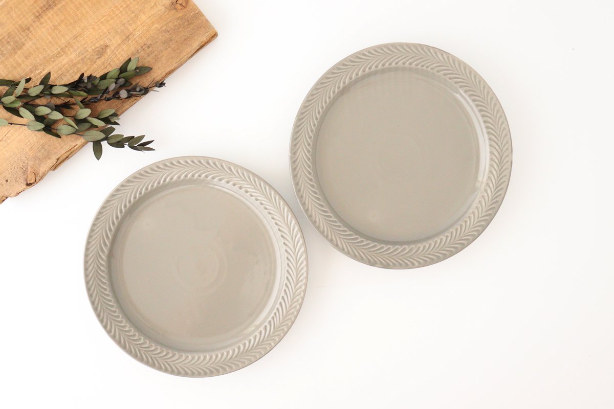 Round Plate Rosemary Gray 24㎝/9.4in | Hasami Ware