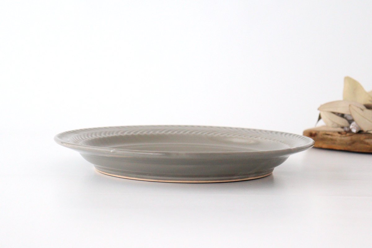 Round Plate Rosemary Gray 24㎝/9.4in | Hasami Ware