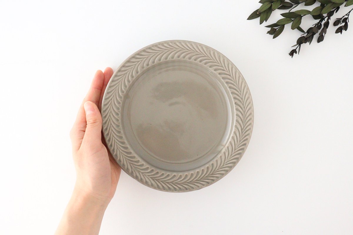 Round Plate Rosemary Gray 17.5㎝/6.9in | Hasami Ware