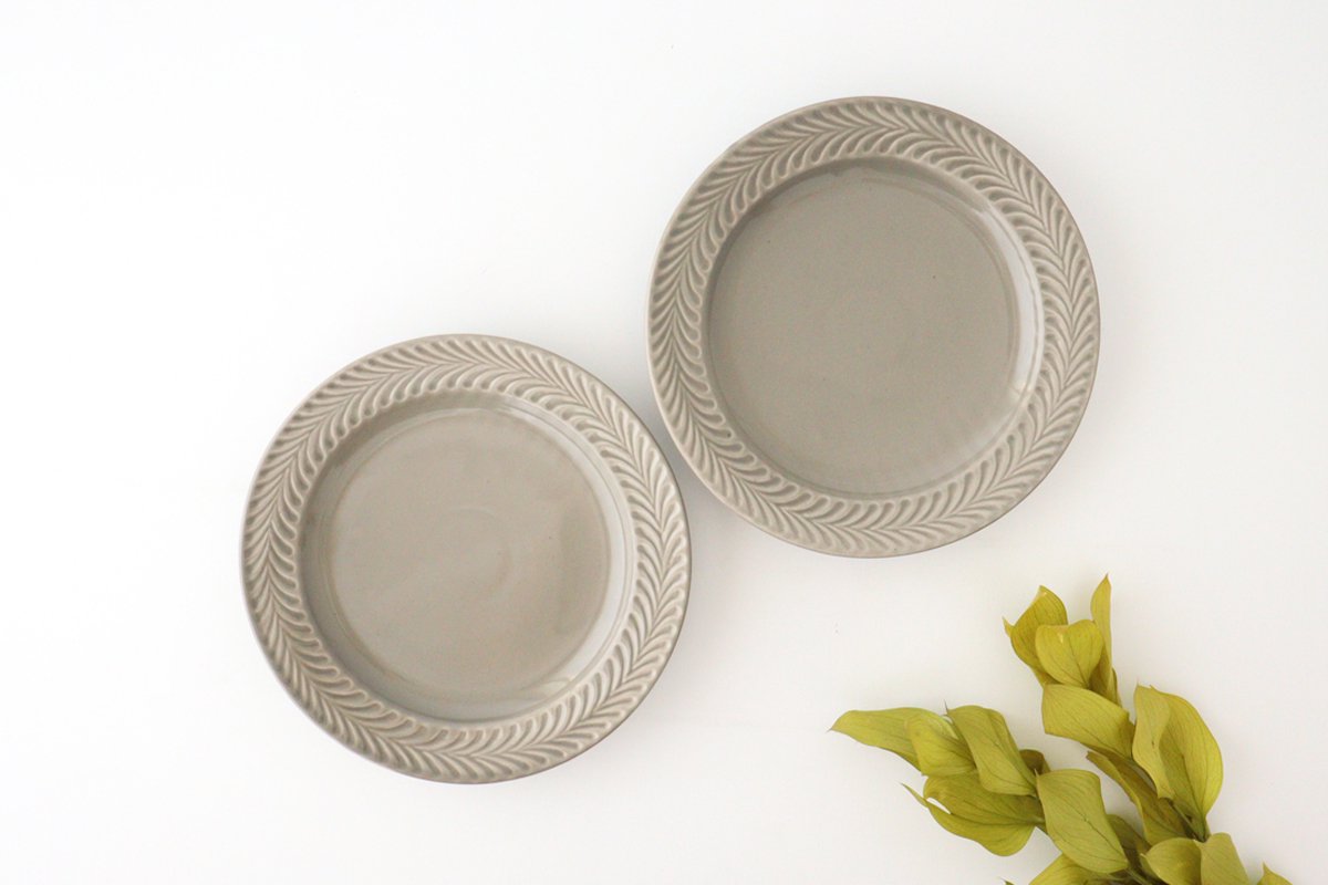Round Plate Rosemary Gray 17.5㎝/6.9in | Hasami Ware