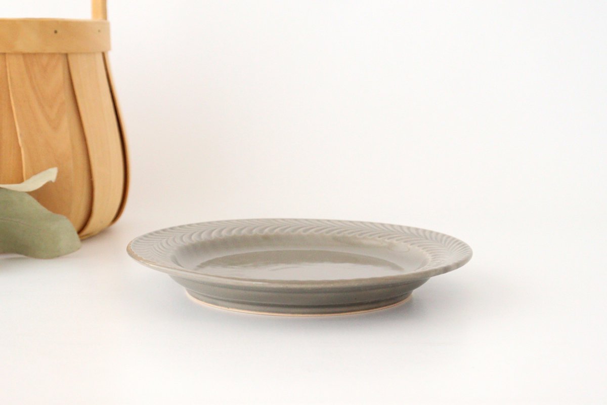 Round Plate Rosemary Gray 17.5㎝/6.9in | Hasami Ware